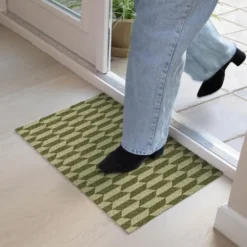 Deurmat 60x40 cm Patroon - Abstract - Groen - Vlakken