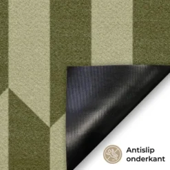 Deurmat 90x60 cm Patroon - Abstract - Groen - Vlakken
