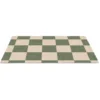 Deurmat 60x40 cm Schaakbord print - Groen - Beige - Blokjes