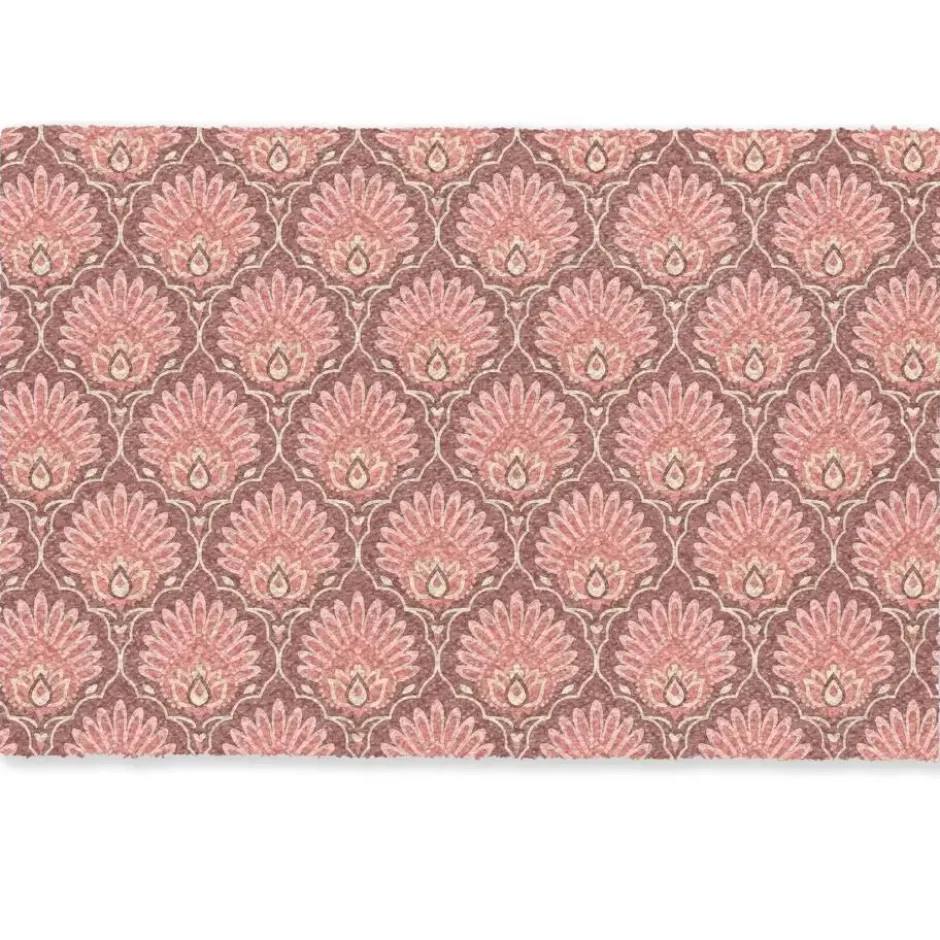 Deurmat 90x60 cm Waaiermotief - Patroon - Roze