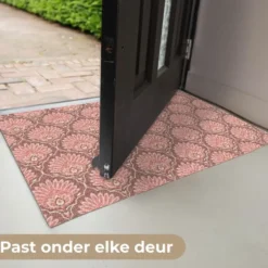 Deurmat 90x60 cm Waaiermotief - Patroon - Roze