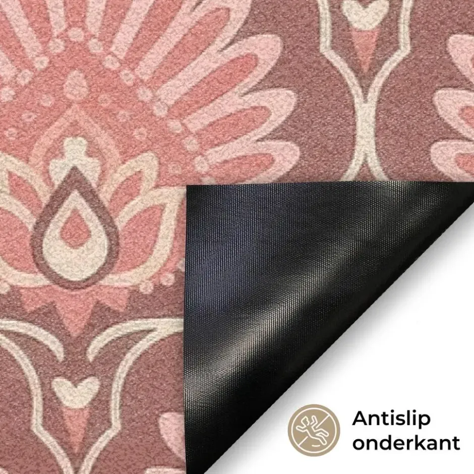 Deurmat 90x60 cm Waaiermotief - Patroon - Roze