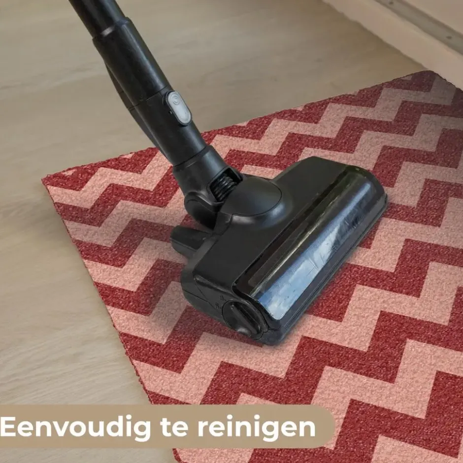 Deurmat 90x60 cm Zigzag - Strepen - Patroon - Rood