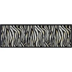 Deurmat Zebra antraciet/beige - 50x150 cm