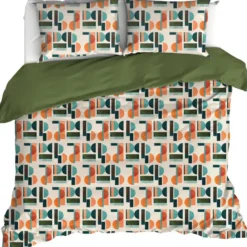 De Witte Lietaer Dekbedovertrek Lisboa, Grenoble Green - 200 x 200/220 - Katoen