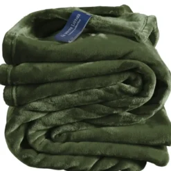 De Witte Lietaer Fleece deken Cosy Khaki - 150 x 200 cm - Groen