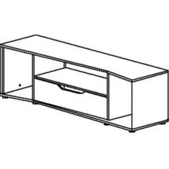 Diagone TV-meubel Hack - Voor Gamers - 163cm - Zwart