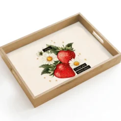 Dienblad 40x30 cm Aardbeien - Madeliefjes - Quote - Sterretjes