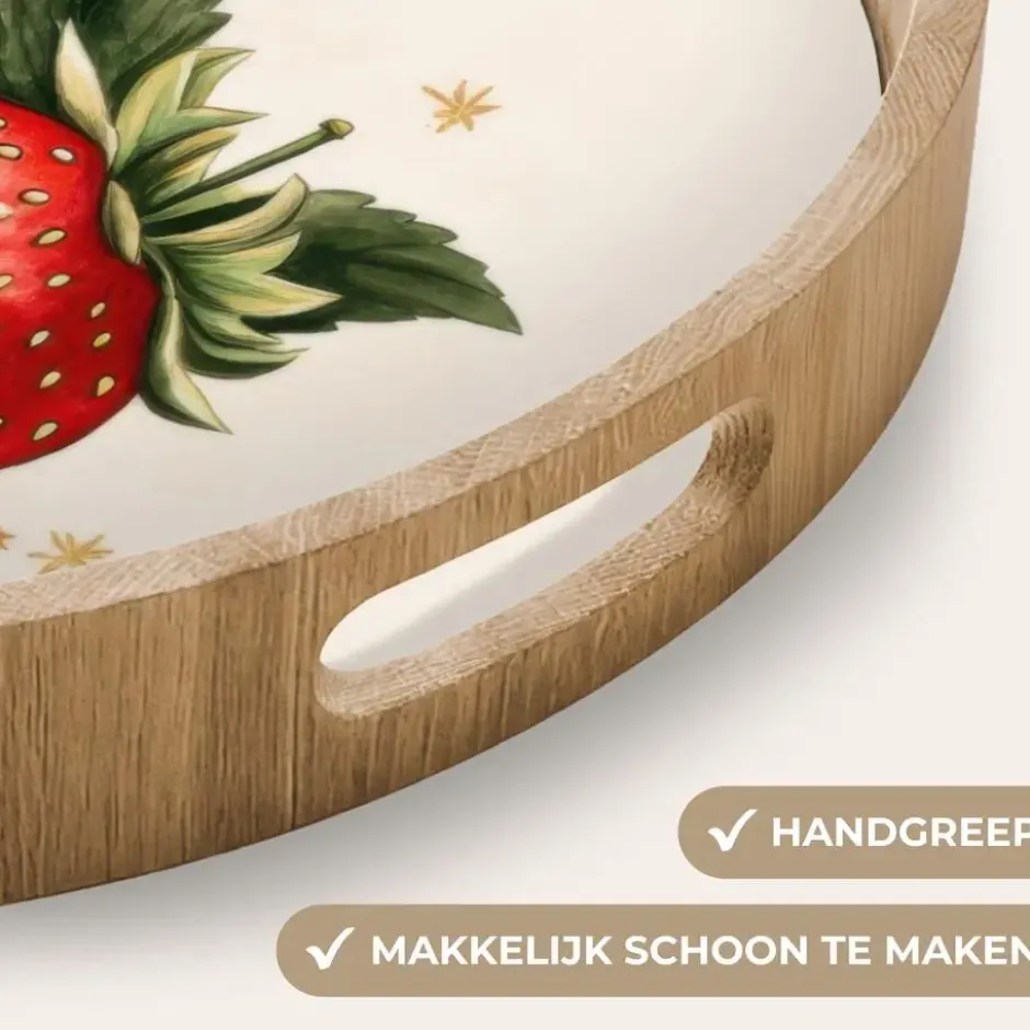 Dienblad 50x50 cm Aardbeien - Madeliefjes - Quote - Sterretjes