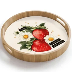 Dienblad 40x40 cm Aardbeien - Madeliefjes - Quote - Sterretjes