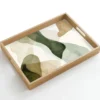 Dienblad 50x35 cm Japandi - Abstract - Groen