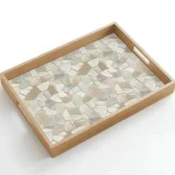 Dienblad 50x35 cm Mozaïek - Stenen - Beige