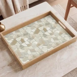 Dienblad 50x35 cm Mozaïek - Stenen - Beige