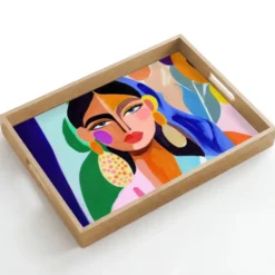 Dienblad 50x35 cm Portret - Vrouw - Modern