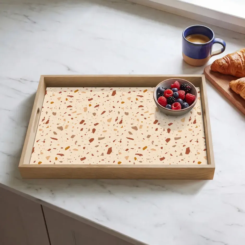 Dienblad 50x35 cm Terrazzo - Patroon - Kleurrijk - Steen