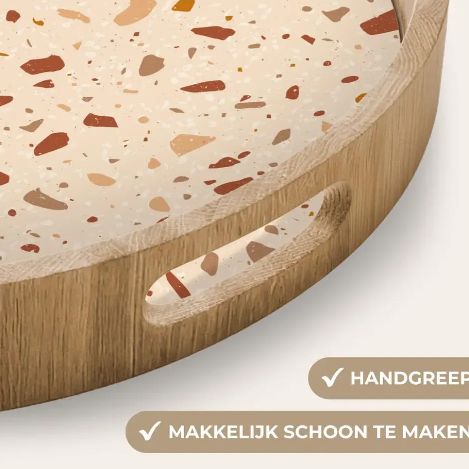 Dienblad 40x40 cm Terrazzo - Patroon - Kleurrijk - Steen
