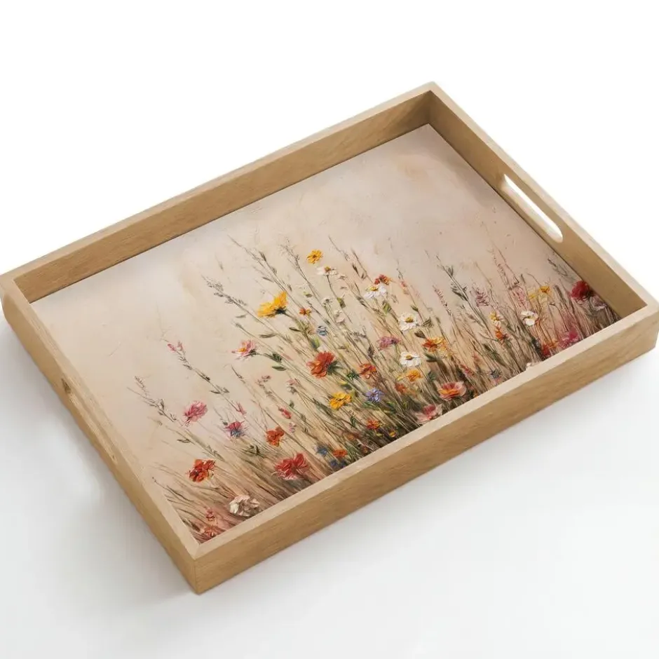 Dienblad 50x35 cm Wilde bloemen - Penseelstreken - Rustgevend