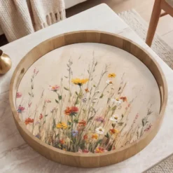 Dienblad 50x50 cm Wilde bloemen - Penseelstreken - Rustgevend