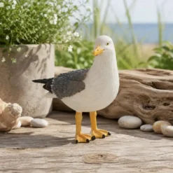Dierenbeeld - Vogel - Zeemeeuw staand - 15 cm polystone