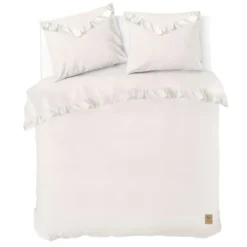 Dindi Home - Dekbedovertrek White Ruffle - 200x220 cm - Off White