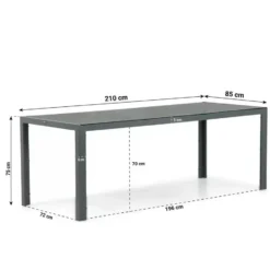 Dining Tuintafel rechthoekig 210 x 85 cm Grijs Venustas