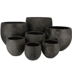 DK Design Bloempot model Maya - verweerd zwart - D32xH35cm - rustiek