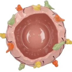 DK Design Bloempot/plantenpot Vogels - roze - D26 x H20 cm