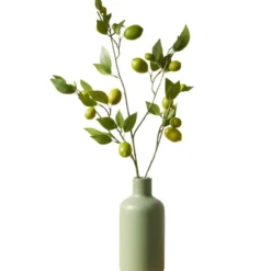 DK Design Kunstbloem citrusfruit tak limoen - 135 cm - groen