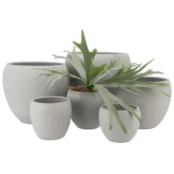 DK Design plantenpot - Vinci - lichtgrijs mat - D28 x H31 cm