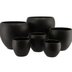 DK Design plantenpot - Vinci - zwart mat - D29 x H31 cm