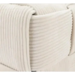 DK Design Poef - fluweel - creme - gevlochten look - 35cm - wonen