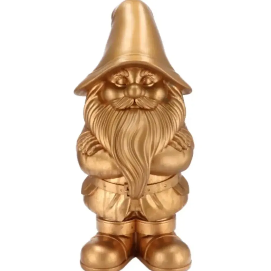 DK Design Tuinkabouter beeldje Dutch Gnome - goud - 45 cm