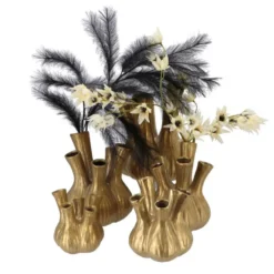 DK Design vaas Aglio - tulpenvaas - goud mat - D20 x H25 cm