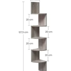 Dok Home hoekplank - wandplank - 5 planken - grijs