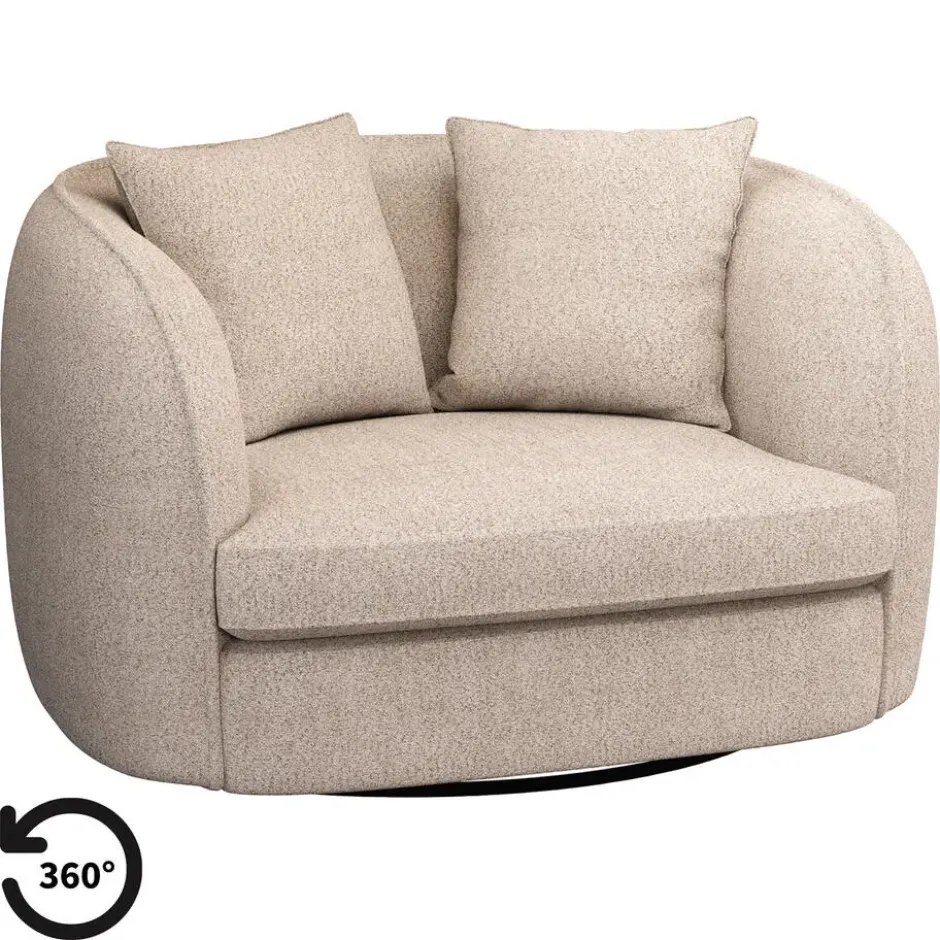 Draaibare Loveseat Enzio - stof Wales - taupe