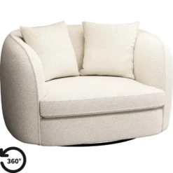 Draaibare Loveseat Enzio - stof Wandy - grijs