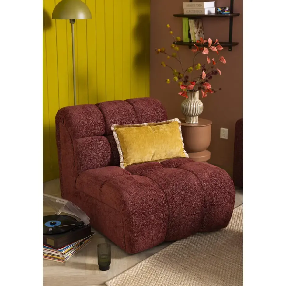 Draaifauteuil Beau - stof Raven - wijnrood