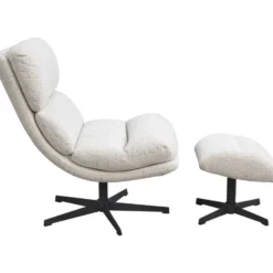 Draaifauteuil Bobbi incl. hocker - greige
