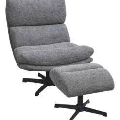 Draaifauteuil Bobbi incl. hocker - antraciet