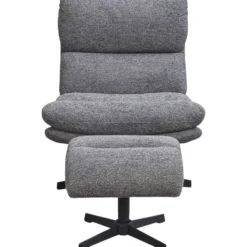 Draaifauteuil Bobbi incl. hocker - antraciet