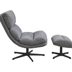 Draaifauteuil Bobbi incl. hocker - antraciet