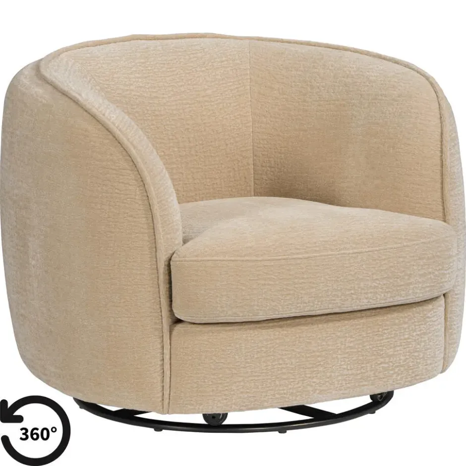 Draaifauteuil Enzio - stof Elephant - beige