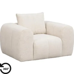Draaifauteuil Juliette - stof Artico - beige