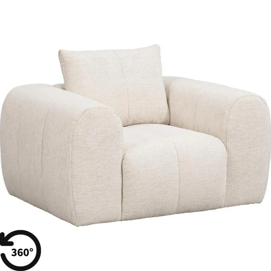 Draaifauteuil Juliette - stof Artico - beige