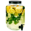 Drank/water/sap dispenser Beverages - 8 Liter - bewerkt deco glas