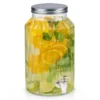 Drank/water/sap dispenser Beverages - 5.5 Liter - bewerkt deco glas