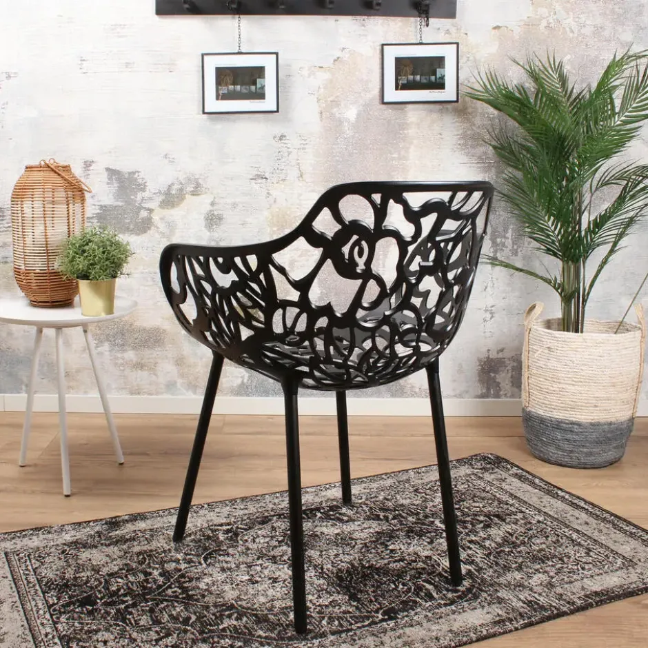 DS4U - Cast magnolia stoel met arm zwart