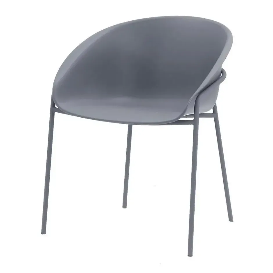 DS4U - Ella kunststof tuinstoel - grijs