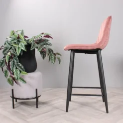 DS4U - Gaby barkruk velvet 65 cm 2.0 - roze