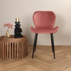 DS4U - Giulia eetkamerstoel velvet roze